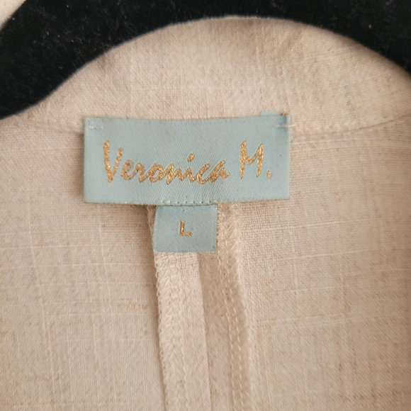 Cream White Linen Blazer Large Veronica M - Picture 5 of 8